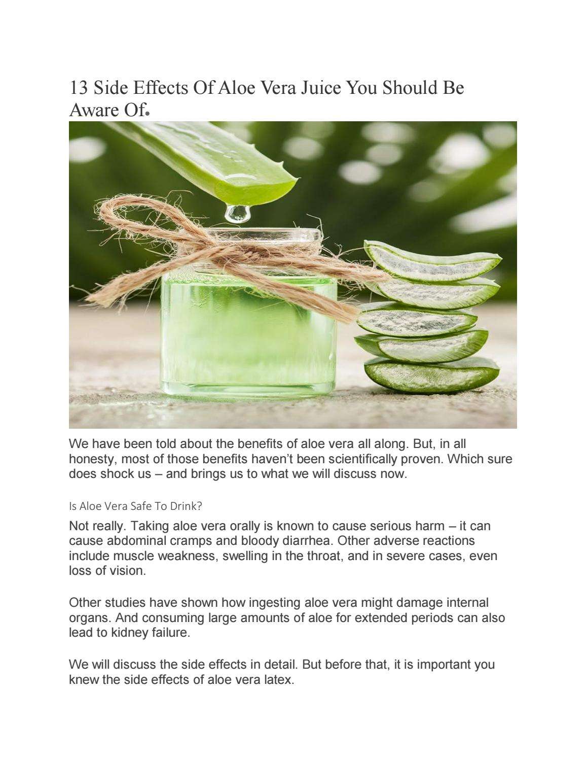 13 side effects of aloe vera juice you should be aware of ...