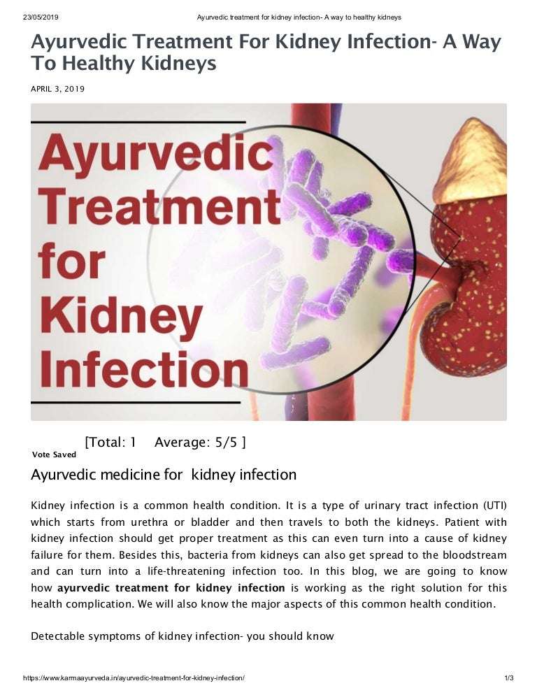 Ayurvedic treatment for kidney infection a way to healthy ...
