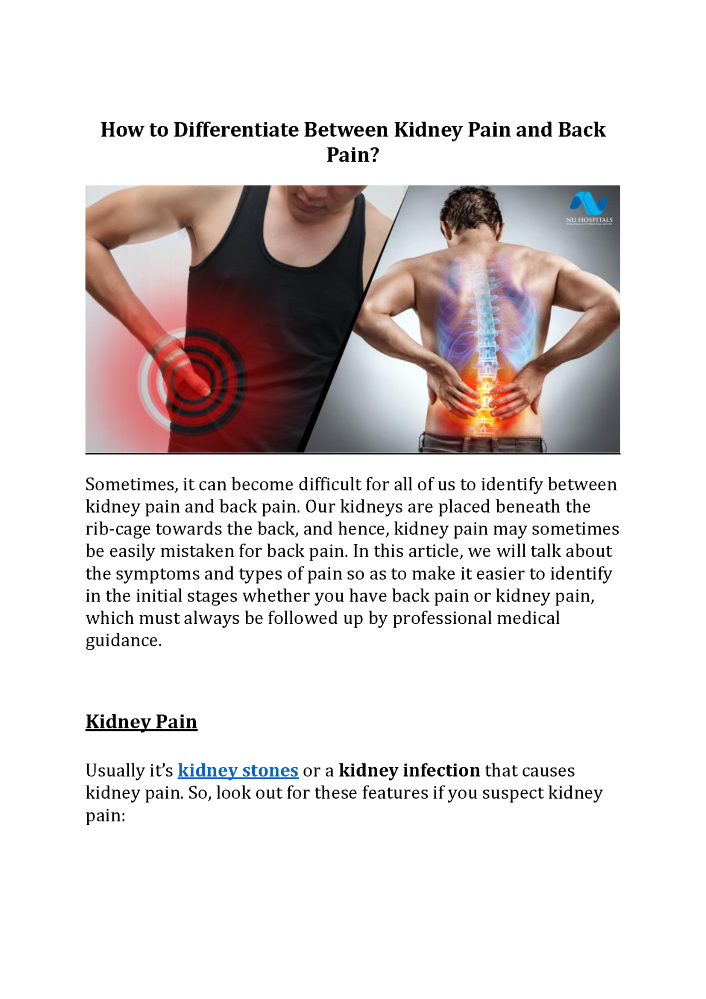 How to Differentiate Between Kidney Pain And Back Pain ...