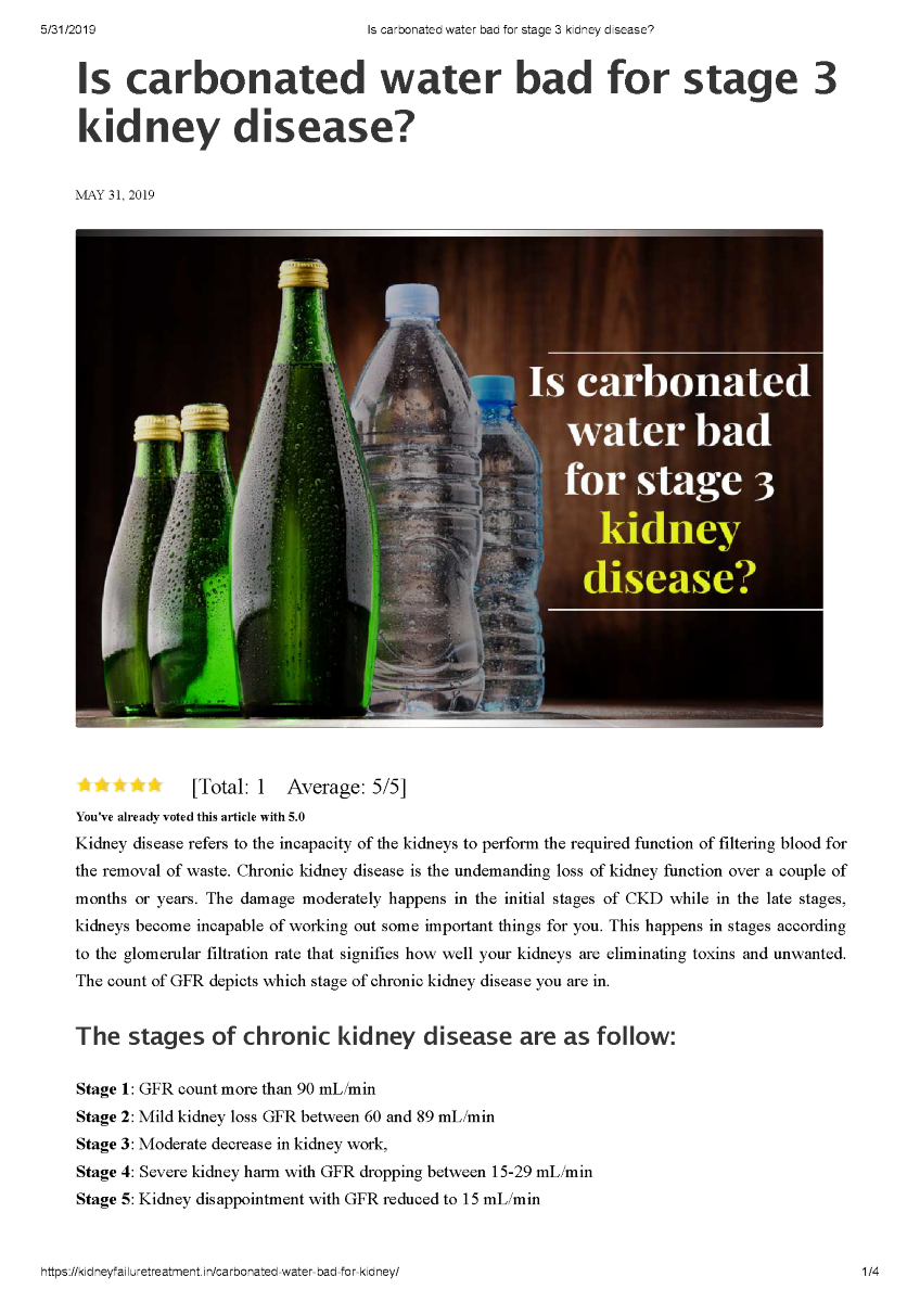 Is Carbonated Water Bad for Stage 3 Kidney Disease ...