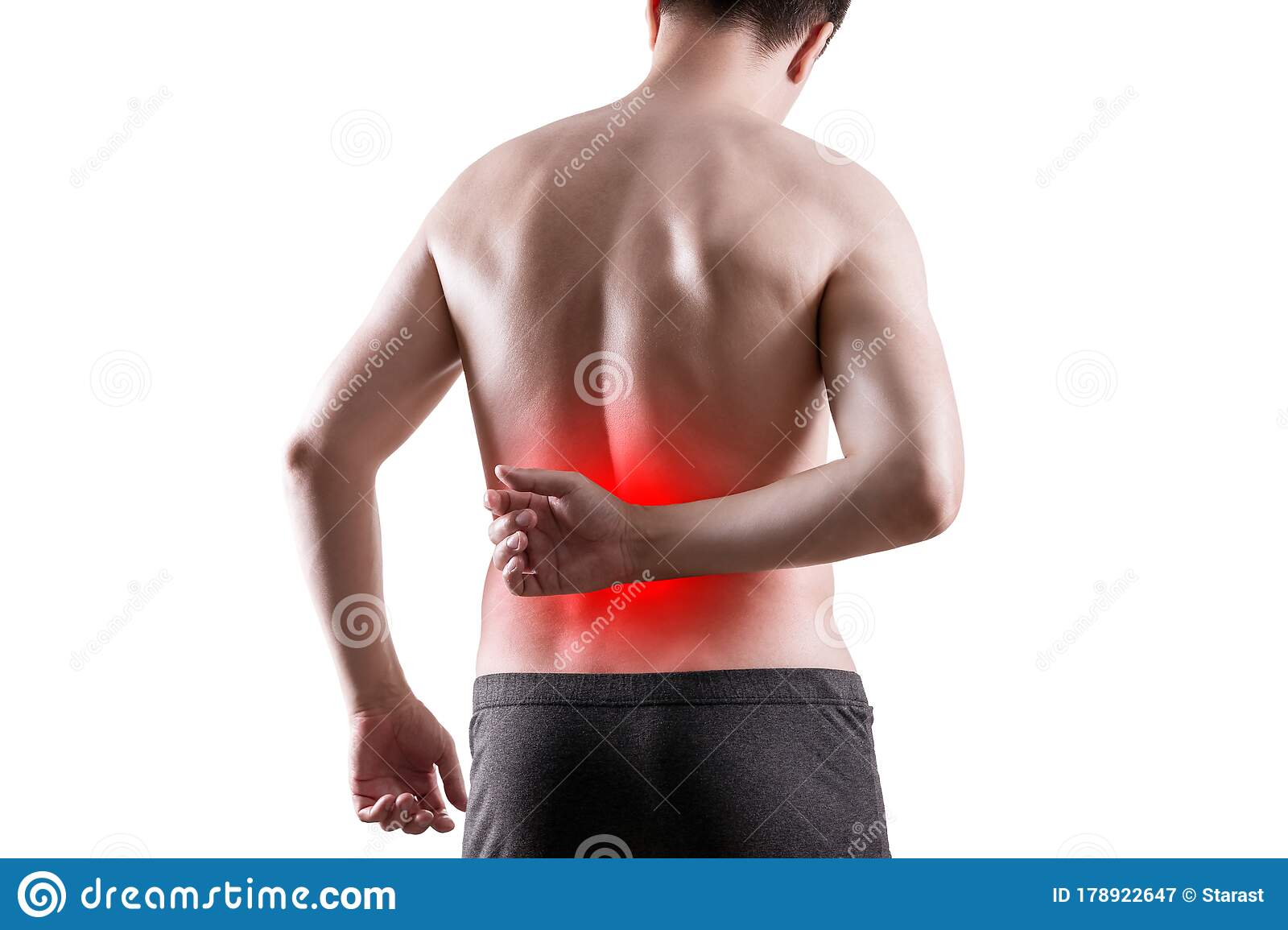 Kidney Stones, Pain In A Man`s Body Isolated On White ...