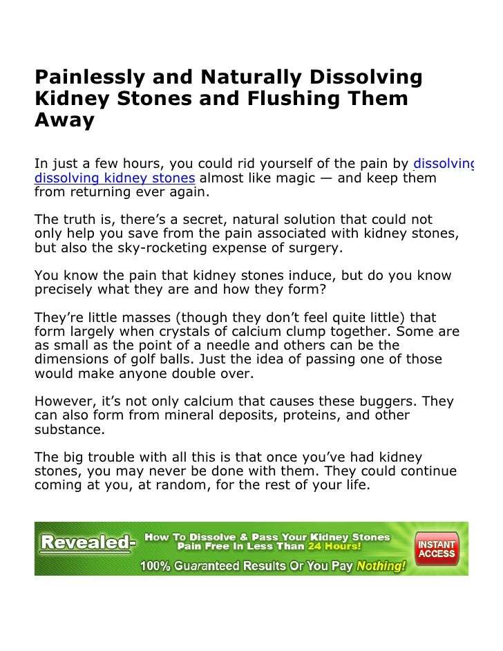 Painlessly and Naturally Dissolving Kidney Stones and ...
